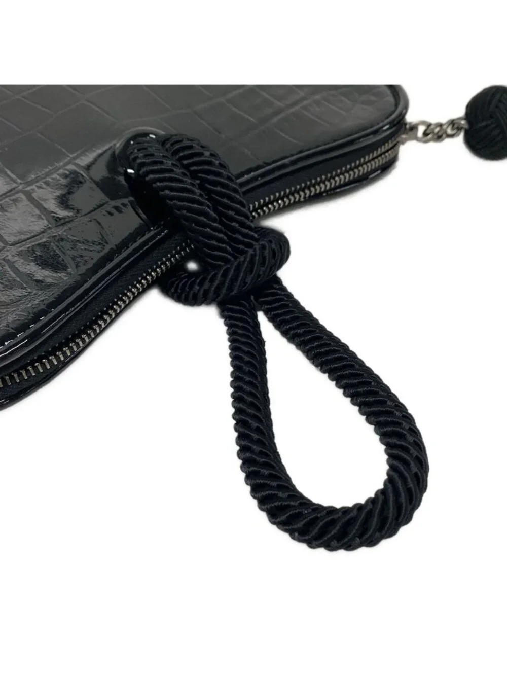 Saint Laurent Paris Clutch Black Heart Embossed Leather